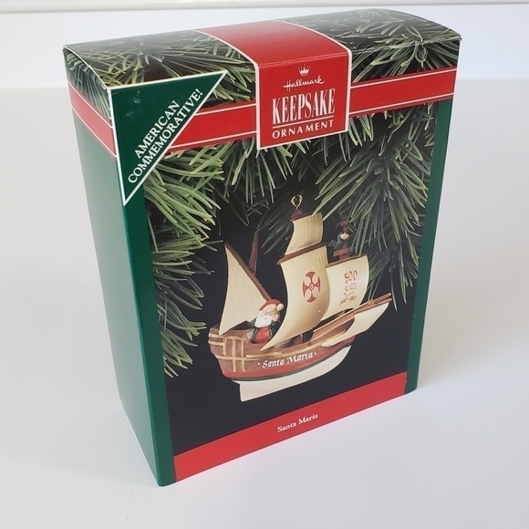 NEW Vintage Hallmark Keepsake Ornament - Santa Maria American Commemorative 1992 - Picture 1 of 3